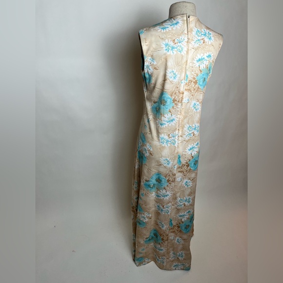 70s polyester dress with flowers - Picture 3 of 3